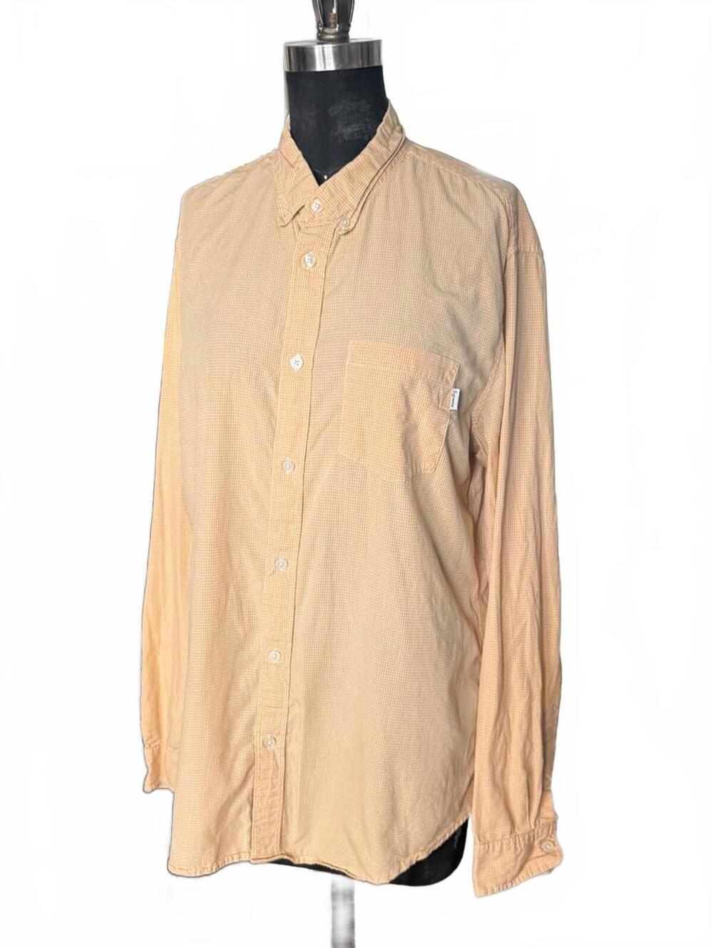 Supreme Button Up Shirt Yellow Gingham Long Sleeve